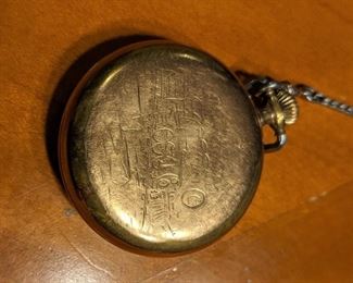 Back of South Bend 21 jewel pocket watch