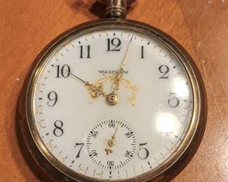 Waltham 7 jewel pocket watch with unusual filigree hands