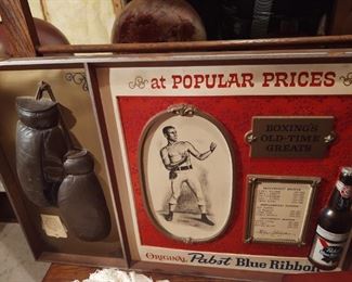 1960's Pabst Blue Ribbon Beer Boxing Sign