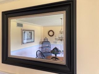 Black & gold framed large mirror