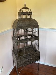 3 tier metal birdcage