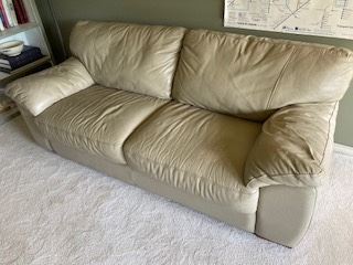 Taupe color leather sofa