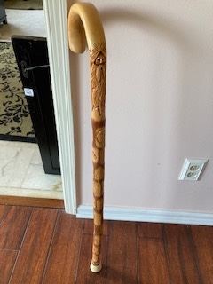 Hand carved bible cane