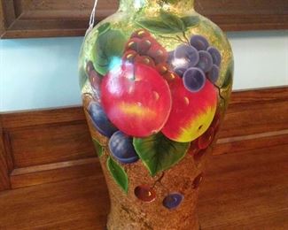 Beautiful tall painted fruit vase