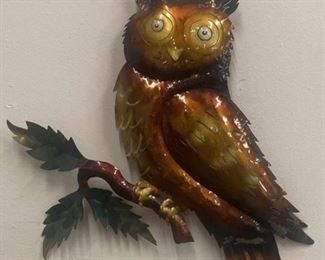 Vintage Metal Owl Wall Hanging