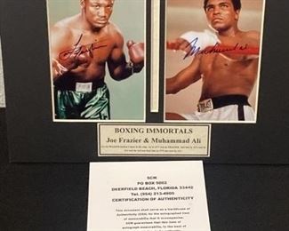 Joe Frazier & Muhammad Ali Autographed Photo with COA