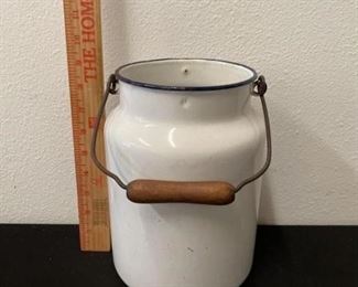 Large Vintage Enamelware Pail