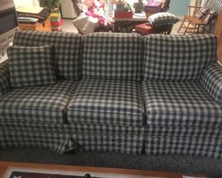 Handsome Black & White Plaid Couch