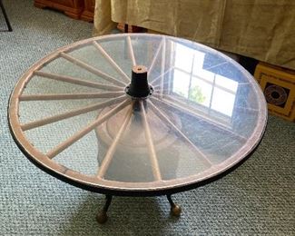 Antique wheel table