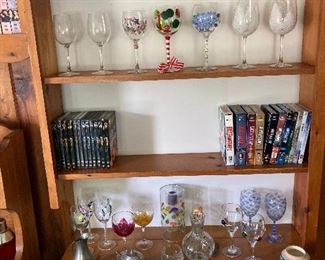 I sort of glassware, DVDs and VHS movies