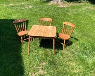 Vintage children’s table and three chairs