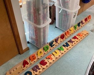 Wooden alphabet train