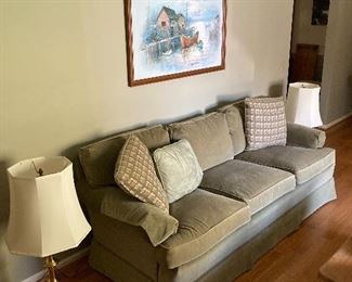Full-size couch and pillows