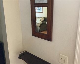 Stickley mirror and matching shelf