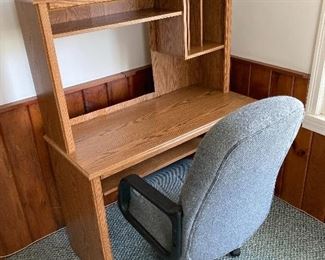Second of two desks with chair