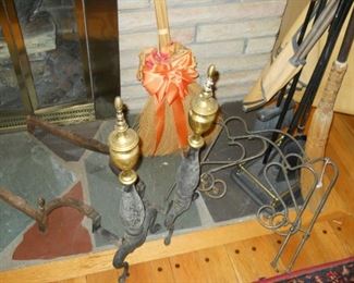 andirons and fireplace tools