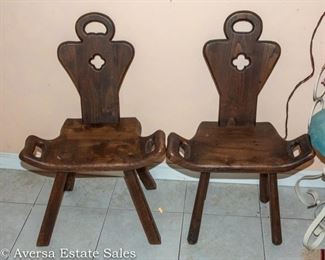 Pair of Vintage / Antique  "Birthing Stools"