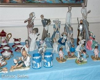 TABLES of Ceramic Figurines, including Lladros, Precious Moments, MORE