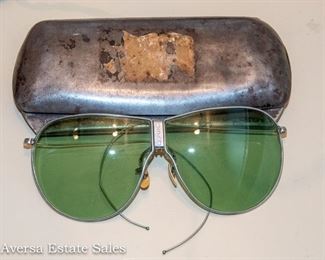 Vintage WWII Aviator Sun Glasses in Metal Case