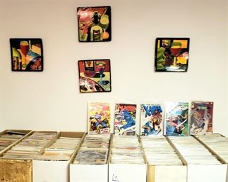 One of three tables full of comics in boxes!