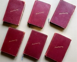 Six piece set Robert Browning leather bound books