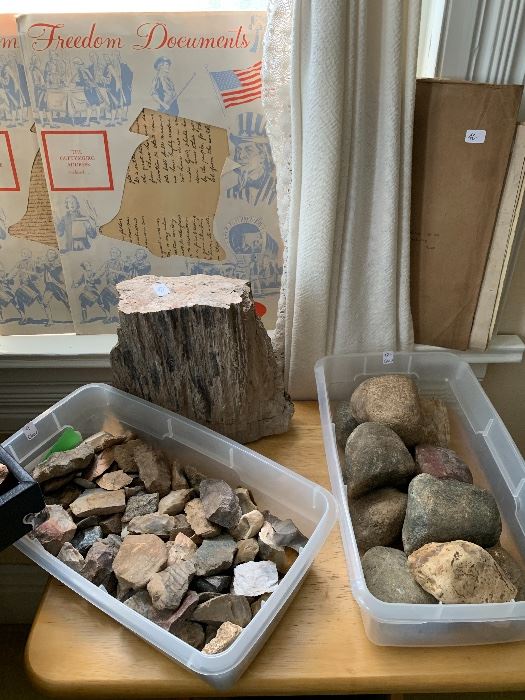 Now for the artifacts.  We have flint shards and Hammer stones.