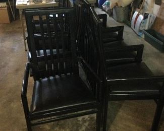 8 black Italian dining chairs