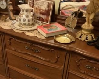 9 drawer dresser, plate and pitcher with past president images. 