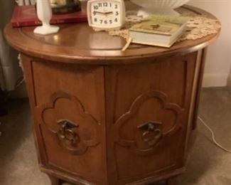 Maple drum shaped side table