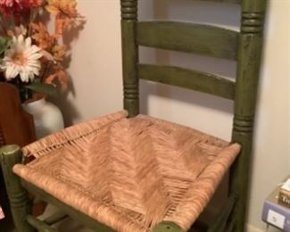 Mexican style woven seat chair
