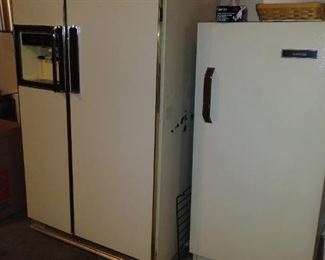 Garage fridge & small upright freezer