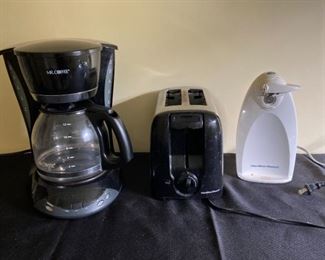 Coffee Maker, Toaster, Can Opener