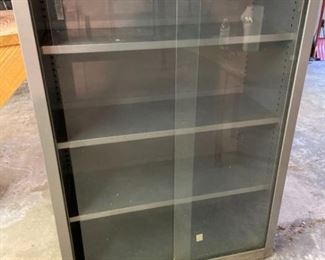 Metal Shelf with Sliding Glass Doors