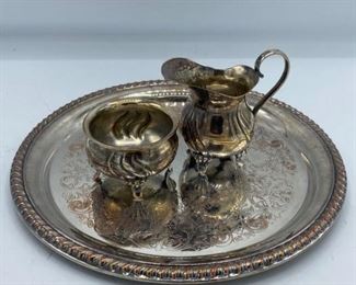 Silver Platter and Accessories