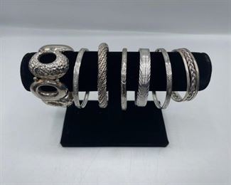 Unique Silver Bangle Bracelets