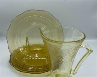 Vintage Yellow Hazel Depression Glass