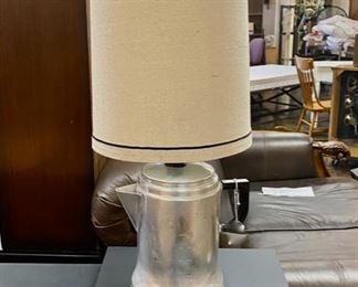 Vintage Aluminum Coffee Pot refurbished into an adorable lamp by Cass Neighbors, Soddy Daisy, TN (check out the glass percolator finial) 