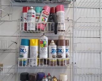 Various colors of spray paint