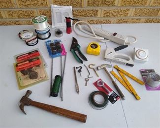 Hammers, fishing string, outlet cover, power strip & more