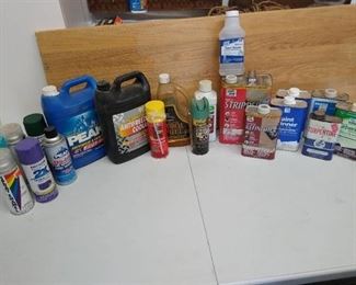 Spray paint , paint thinner, refinisher Industro clean, stripper, torch fuel, creat stuff, & (2) aint freeze