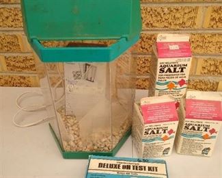 1 Gal fish tank w/  aquarium salt