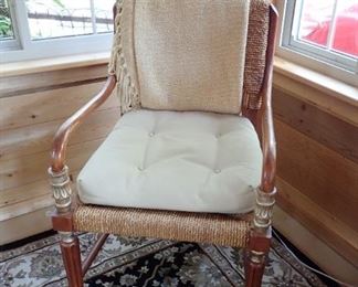 RUSH CHAIR WITH GREAT WOOD DETAILS
