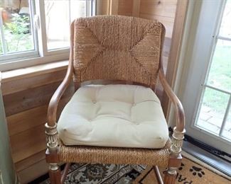 RUSH CHAIR WITH GREAT WOOD DETAILS