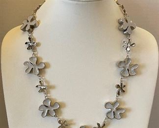 Necklace bracelet and earrings set - price 300 dollars - necklace is 25 inches long- no makers mark acid tested not stamped.