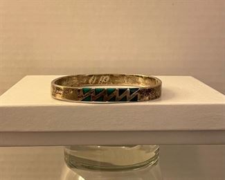 Sterling Mexican bracelet - 2 5/8 inches at its widest - bracelet opens up - price 45 dollars