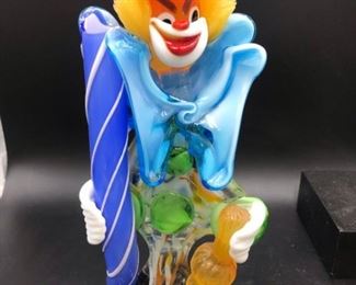 Murano Handblown Glass Clown (orange hat)