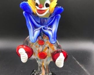 Murano Glass Handblown Clown (blue hat)