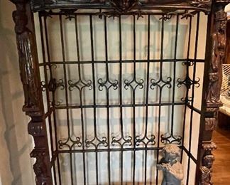 Monumental French Carved Wood and Iron Hanging Rack.  See at Stubbsestates.com