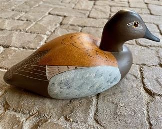 Hand Carved & Painted Canvas-Back Hen Decoy *** ORANGE ESTATE.  see www.StubbsEstates.com to buy