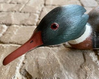 Hand Carved SIGNED Malatesta Male Wood Duck Drake Decoy.  see www.StubbsEstates.com to buy